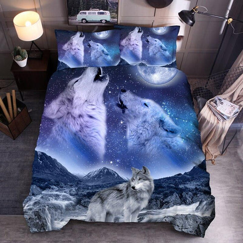 Housse de Couette Loup Montagne